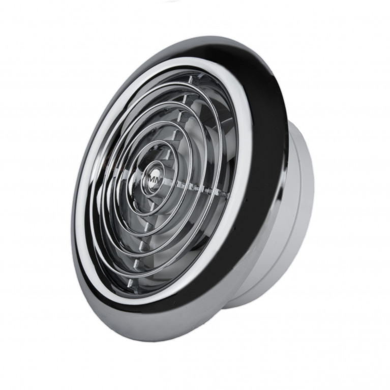 Ультратонкий витяжний вентилятор для ванної MM 100, 60 м3/год, хром, зі зворотним клапаном