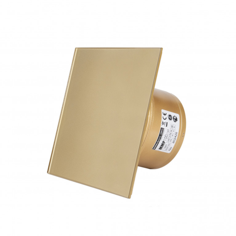 Дизайнерський витяжний вентилятор для ванної MMP 100, 169 м3/год, скло, золото